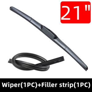 PINMOAP Universal Front Wiper Blade and Rubber Insert 14"16"17"18"19"20"21"22"24" J U Hook Smooth Quiet Windshield Auto Parts