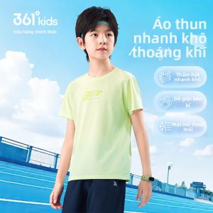 361° | Áo Thun Cổ Ngắn Cho Bé Trai Khô Nhanh Áo Thể Thao