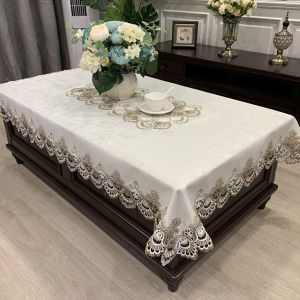 Elegant Modern Simple Rectangular Lace Tablecloth for Coffee Table Living Room Home Use Luxury Sensation Table Mat