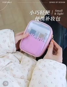 Hot Mesh Transparent Cosmetic Bag Mini Clear Travel Makeup Bag Bathroom Toiletries Organizer Case Portable Pvc Waterproof Pouch