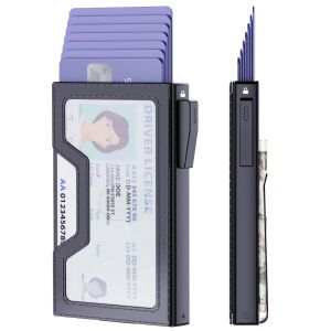 Automatic RFID-Blocking Pop-Up Card Holder for Men Fast Access Secure Design Metal Wallet Business Style Durable Wallet