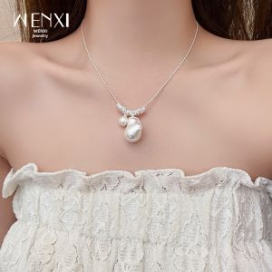 WENXI | French Irregular Pearl Pendant Necklace