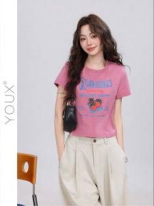 YOUXIANG | Áo Thun Ngắn Dopamine Style