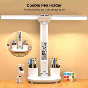 Double-head Table Lamp Study Desk Lamp Eye Protection Lights 3 Color Touch Dimming Nordic Lamp Desk Light College Dorm Bedroom Lamp