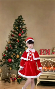 02 Childrens Christmas Costumes Santa Claus Baby Christmas Costumes for girls and boys 1-14yrs