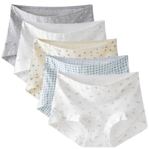 Xuderong 5 cái/bộ của phụ nữ cotton quần lót giữa tăng tóm tắt thoải mái đồ lót nữ M-XXXL