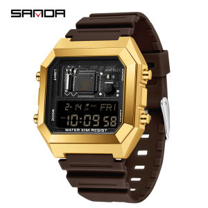 SANDAD Top Brand 6216 Mens Electronic Watch Alarm Clock Men Electronic Watch Square Multi functional Countdown Watch