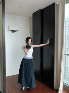 GUZILIAN | Summer Pure Desire Splice Lace Halter Vest Womens Design Sensation Slim Fit Sleeveless Base Shirt Korean Style Commute