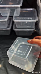 THINWALL KOTAK SAMA SISI 850 ML SQ DM ISI 25 SET WADAH DAN TUTUP