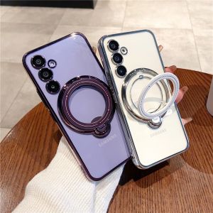 สีทึบเคสโทรศัพท์กรอบชุบหรูหราสำหรับ Samsung Galaxy S24 อัลตร้า S24 S23 Fe S23 S23Fe อัลตร้าพลัส5G 2023 ป้องกันกล้องเคสซิลิโคนนิ่มกันกระแทกฝาครอบด้านหลัง