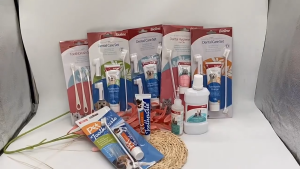 Bioline Toothpaste & Dog Oral Cleaning Toothbrush Set - Removes plaque and odor freshens breath