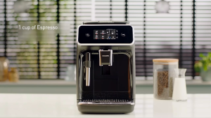 Philips EP1221 Fully Automatic Coffee Machine - Espresso/Americano/Hot Water 12-Grind Ceramic Grinder Manual Steam Milk Frother Aroma Extract System 1.8L Tank