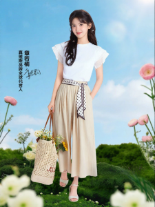 Jeanswest | Women A-line Flare Summer Pants 8/10 Length
