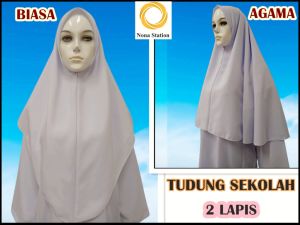 NS VENTINO Tudung Sekolah Biasa & Agama 2 Lapis (Kain Koshibo)