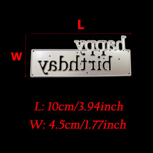 1pc Happy Birthday Words Letter Metal Cutting Dies for DIY Scrapbooking Album Greeting Card Making Paper Craft