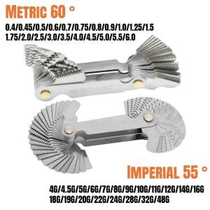 40 Lưỡi Dao Đo Độ Chính Xác Cao Bằng Thép Không Gỉ Thước Đo Ren Theo Hệ Mét 60 °   & Imperial 55 °   Dụng Cụ Đo Lường Dùng Trong Kỹ Thuật
