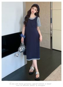 Pregnant Womens T-shirt Dress Loose and Slim Mid-length