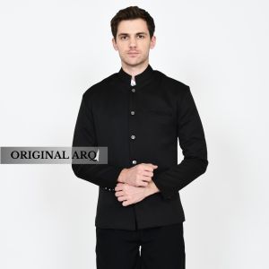 JASKO HITAM PRIA TERBARU BESKAP PREMIUM FULL KANCING CASUAL KERAH MANDARIN BLAZER JEPANG