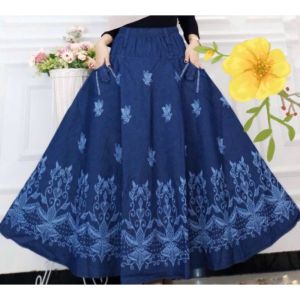 ROK PAYUNG MOTIF MUSLIMAH BUAT OLEH OLEH HAJI DAN UMPROH f/ PREMIUM TERLARIS dewasa kain denim halus dan lembut kain tebal cocok untuk se hari hari kain halus lembuti