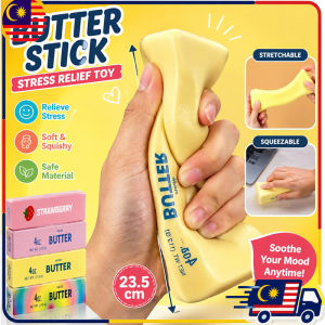 🇲🇾(Malaysia Stock)Squishy Elastic Butter Stick Fidget Toy Cheese Shape Stress Relief Game Funny Decompression Prank Squeeze Toy for Anxiety Relief