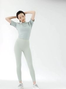 MATOUGUI Celana Kebugaran Wanita dengan Peningkatan Pinggul Pinggang Tinggi dan Pinggang/Legging Olahraga Mulus Cepat