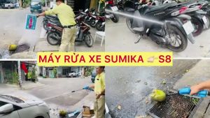 Máy rửa xe áp lực cao SUMIKA S8 công suất 2000W 100% lõi đồng chế độ Auto Stop