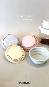 ชามสูง ชามสูง ชามแมว ชามหมา ชามซิลิโคนเนื้อหนาพับได้ ขอเกี่ยว พกพาได้ สีน่ารักมาก