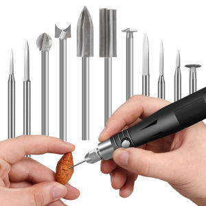 11Pcs Engraving Drill Accessories Bit with 3mm Shank for Carving Drilling Micro Sculpture-DIY Enthusiasts and Wood Hobbyists