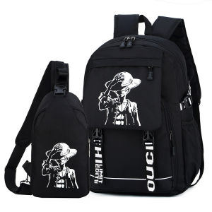 Anime One Piece Backpack for School Waterproof Packbag Napsack Canvas Large Capacity Knapsack Ruck One Piece Luffy Cartoon Student School Graffiti Schoolbag