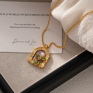 Elegant Chinese Style Enamel Pearl Necklace Womens Fashion Jewelry Lockbone Chain Painted Oil Vintage Design Fresh out