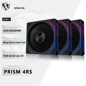 Quạt Tản Nhiệt PC ICE Whale Prism 4RS ARGB 120mm Với Thiết Kế Gương Vô Cực Đồng Bộ Bo Mạch Chủ 4PIN PWM Làm Mát CPU