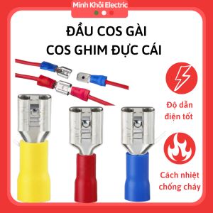 Combo 100c Đầu Cos Gài cos ghim đực cáicốt ghim dẹp đực cái đầu cosse cắm đực cái