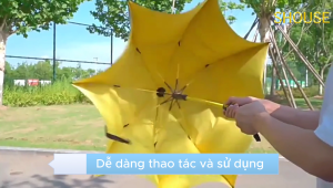 Ô che nắng cỡ lớn chống tia UV thiết kế 2 lớp cán dài có bọc Vỏ rút ngăn nước tràn ra Xe Ô Tô