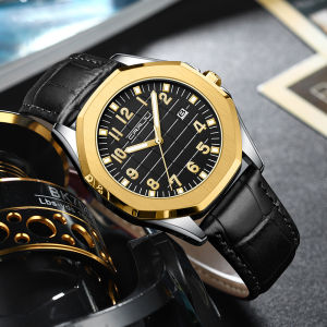 CRRJU นาฬิกาผู้ชายแบรนด์ชั้นนํา Original นาฬิกาควอตซ์สําหรับชายสายหนังกันน้ําปฏิทินแฟชั่นสวมใส่ทุกวัน