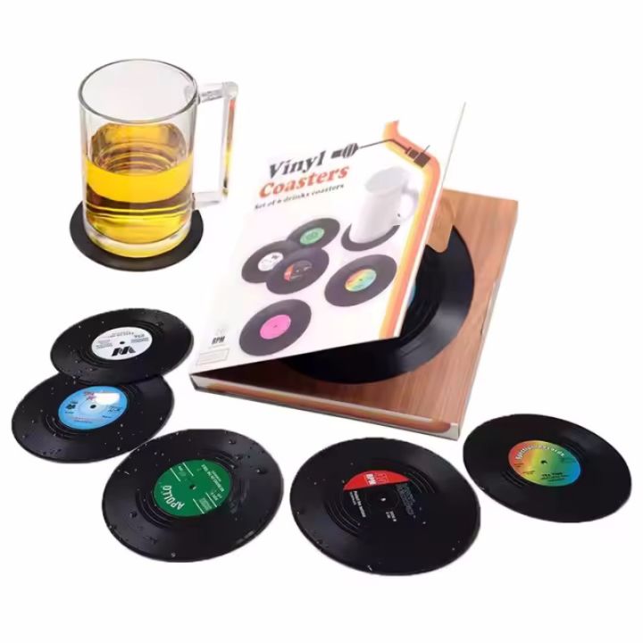 Tấm Lót Ly Bằng Nhựa Vinyl Phong Cách Retro, Thảm Trang Trí Tường, Phụ ...