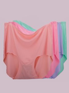 Extra Large Size Underwear Ice Silk Panties Womens Fat 100.00kg Medium High-Waisted Trousers plus Size Summer Cold Thin