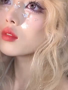 Riasan muka Aurora butterfly perhiasan berlian wajah anak dan dewasa / riasan mutiara / riasan pertunjukkan tari