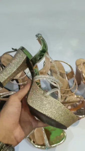 Heels 11 cm Glitter Tali High Heels Wanita RNM.Market