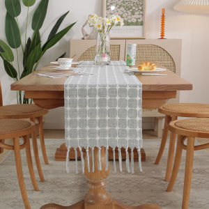 Nordic Style Cotton Linen Table Runner Simple and Light Luxury Classy Fabric Long Dining Table Tea Table Coffee Table Bunting TV Cabinet Table Mat