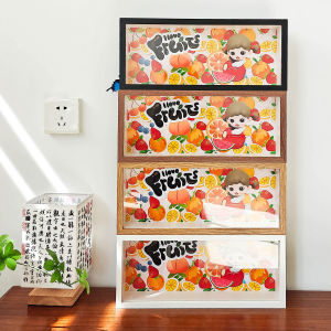 Modern Minimalist Fruit Themed Blind Box Storage Display Frame Hollow out 3D Rectangle Density Board Photo Frame
