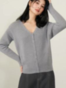 Basic House | V-Neck Short Style Pure Color Wool Sweater