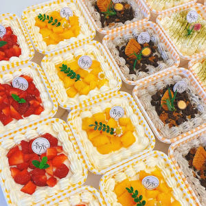 กล่องเค้กปิ่นโตสไตล์ INS กล่องหลายชั้นชามใส่ขนมหวานขนมตะวันตกทีรามิสุกล่องปิกนิกบรรจุภัณฑ์เบเกอรี่