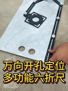 Penggaris Keramik Bahan Alumunium Alloy Serbaguna Lipat 6 Sudut Siku Anti Karat Alat Ukur Tukang