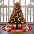 VIKAMA Santa Claus Christmas Tree Skirt, Reindeer Pattern, Christmas Tree Skirt Cushion for Festive Decoration. 
