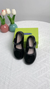 School Little Leather Shoes Girls Leather Shoes Black Soft Bottom Children Campus Princess 26-35