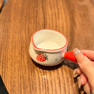 Bosss Self-Retention# Ceramic Cute Small Milk Blocks Cup Small Milk Blocks Milk Pot Coffee Extraction Cup For Home Handle Sauce Dish Cartoon