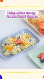 Piring Makan Persegi Panjang Bahan Jerami Tempat Saji Makanan Dinner Plate Wheatstraw BPA FREE Wadah Buah Sayur Anti Pecah Serbaguna - FR Gllery