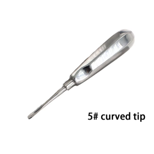 GULPOOE Dental Extraction Elevator Stainless Steel Tooth Stright Curved Root Elevator Minimally Invasive Dentist Surgical Tool