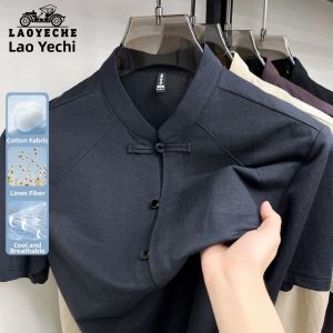 LAOYECHE | Cool Linen Mens Chinese Style Short Sleeve Shirt