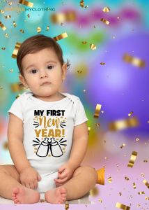 Baby First New Year Holidays Onesies - First New Year Big Bottle